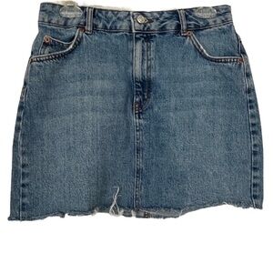 Topshop Moto Raw Hem Denim Skirt Size 8